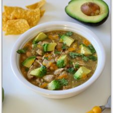 Slow Cooker Green Chicken Chili with Avocados