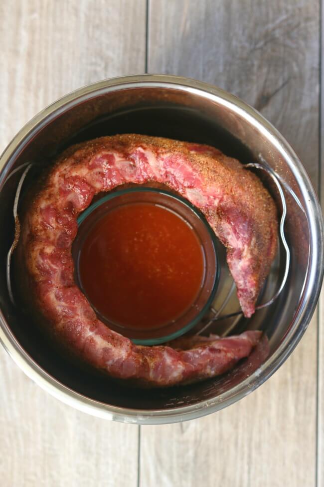 Instant Pot Kansas City Baby Back Ribs—the easiest to make fall off the bone ribs made with a homemade Kansas City style rub and simple barbecue sauce.