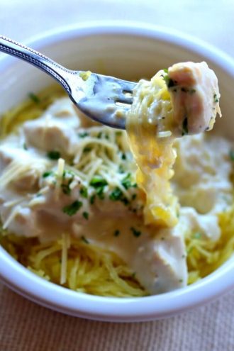Instant Pot Chicken Alfredo Spaghetti Squash