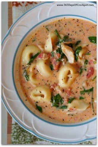 Instant Pot Creamy Tortellini, Spinach and Chicken Soup