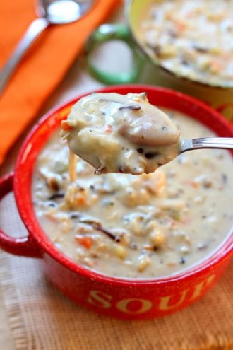 Instant Pot Creamy Wild Rice and Chicken Soup