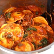 Instant Pot Sausage Pepperoni Spinach Ravioli