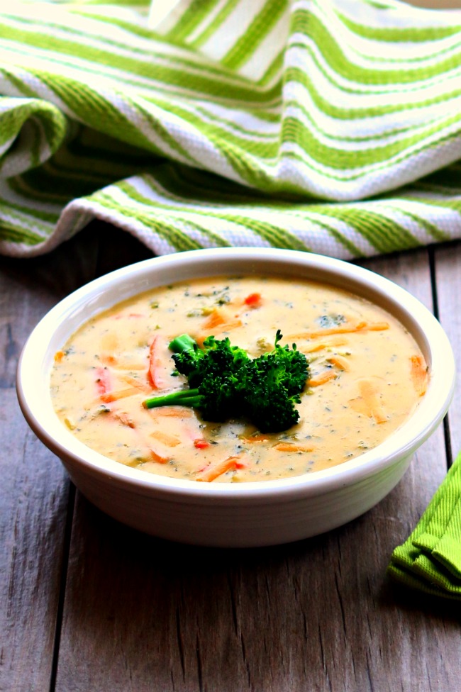 Instant Pot Broccoli Cheddar Soup--reminiscent of Panera Bread's broccoli cheddar soup this pressure cooker version has chopped broccoli, shredded carrots and celery simmered in a velvety smooth cheese sauce. I believe this version is just as good or better than you could order at any restaurant! Try it for dinner this week.