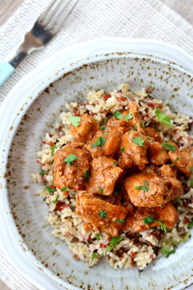 Instant Pot Butter Chicken--an easy, no-fuss method of making your favorite Indian dish at home. This recipe calls for just a handful of ingredients that you can find at a normal grocery store. We love to eat this chicken and succulent sauce over rice or with naan bread. 