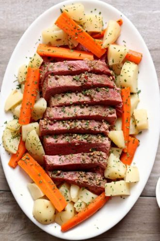 Instant Pot Corned Beef Dinner with Mustard Sauce