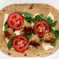 Instant Pot Lemon Chicken Meatball Wraps with Spicy Garlic Sauce