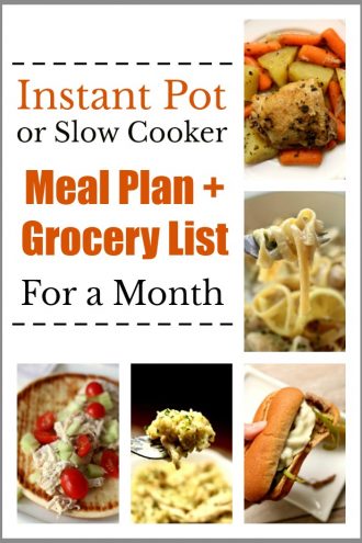 Instant Pot/Slow Cooker Meal Plan for a Month