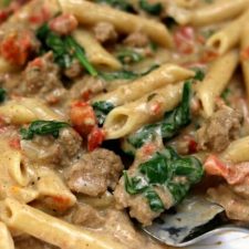 Instant Pot Creamy Turkey Spinach Penne