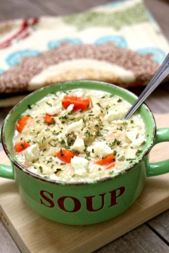 Instant Pot Greek Chicken Lemon Rice Soup