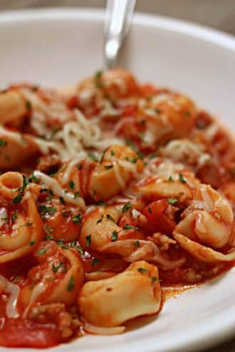 Slow Cooker Italian Sausage Tortellini