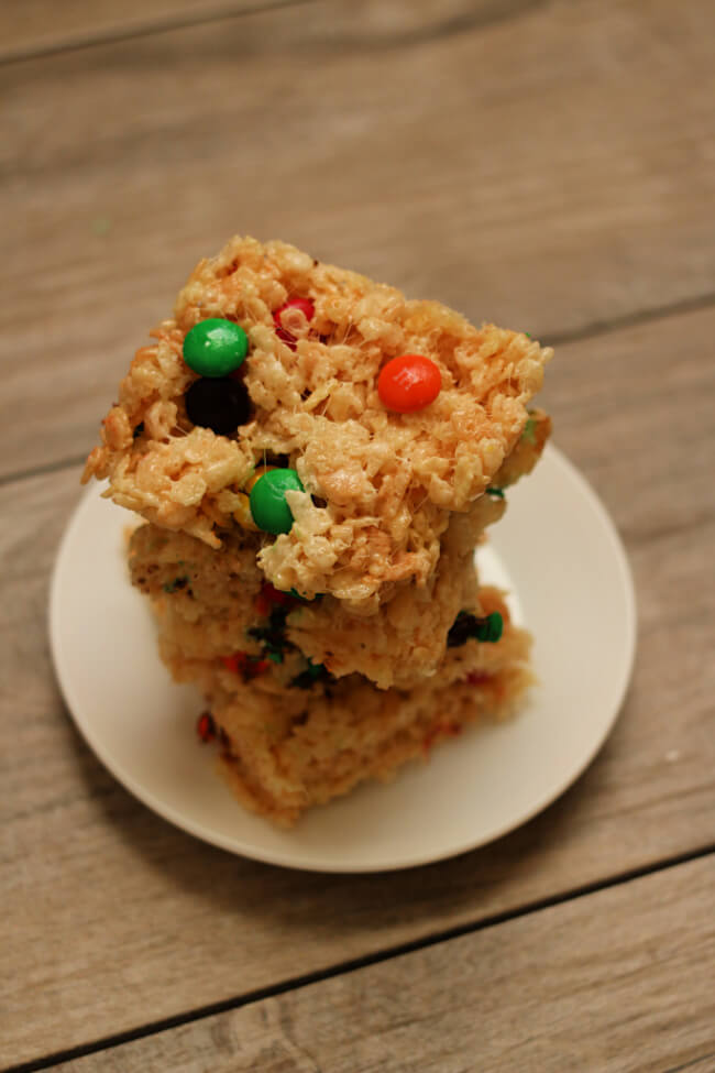 Instant Pot Rice Krispy Treats --use your Instant Pot's saute function to quickly make a double batch of rice krispy treats. Stir in some m&ms to make them even better.