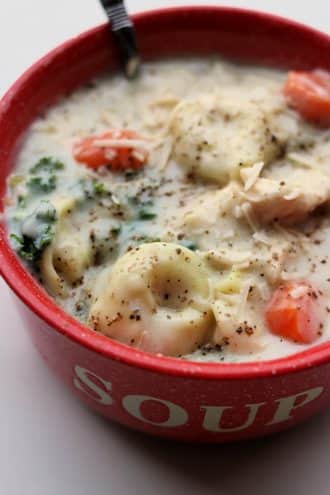 Instant Pot Chicken Alfredo Tortellini Soup