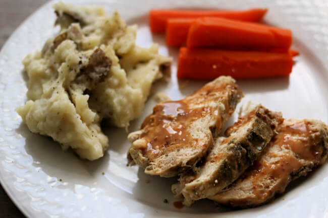 Instant Pot Chicken and Mashed Potatoes--chicken, mashed potatoes, carrots and gravy are all prepared in one pot, your Instant Pot. A perfect dinner for any night of the week. 