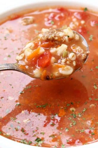 Slow Cooker Sausage Barley Soup