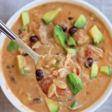 Slow Cooker Green Chile Chicken Orzo Soup