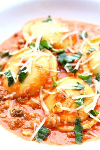 Slow Cooker Lasagna Ravioli