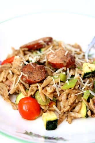 Instant Pot Garlic Chicken Sausage Orzo