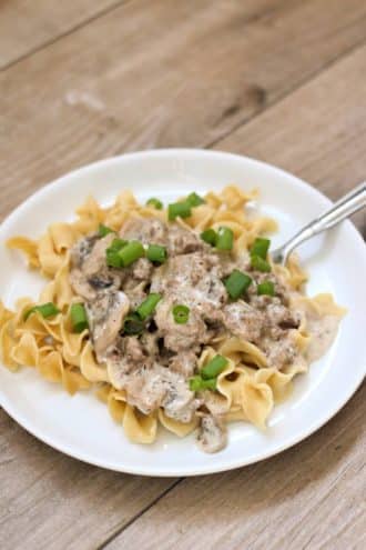 Slow Cooker Ground Beef Stroganoff