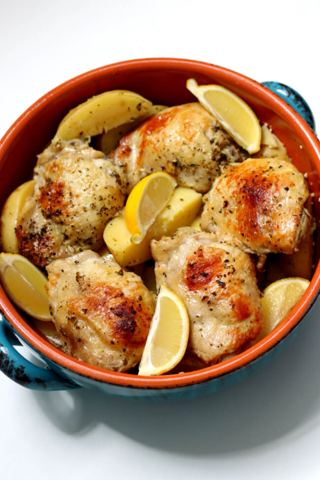 Instant Pot Greek Chicken and Potatoes--with loads of flavor this chicken and potatoes dish will quickly become a family favorite at your house. It has the perfect amount of seasoning and lemon flavor. 
