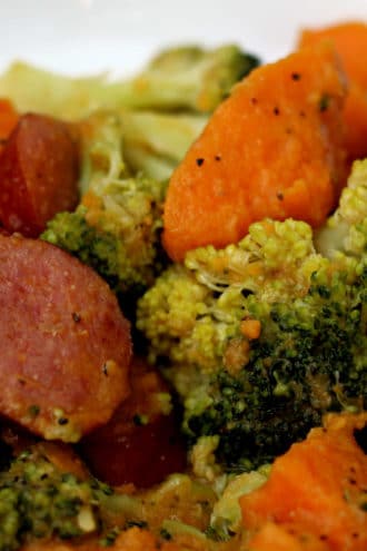 Instant Pot Sausage, Sweet Potatoes and Broccoli