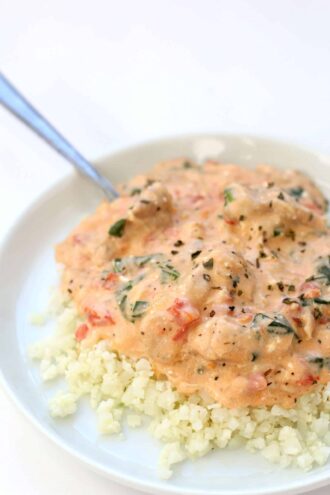 Instant Pot Creamy Tomato Spinach Chicken