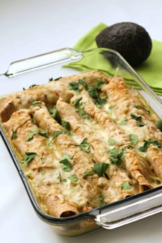Instant Pot Green Chile Chicken Enchiladas
