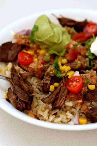 Instant Pot Chipotle Beef Burrito Bowls