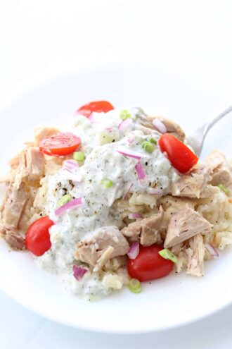 Instant Pot Smothered Greek Chicken and Rice