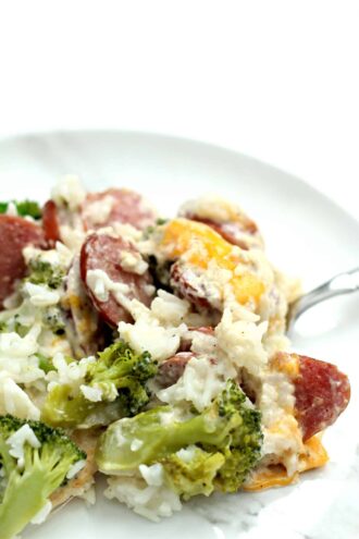 Instant Pot Cheesy Broccoli Sausage Casserole