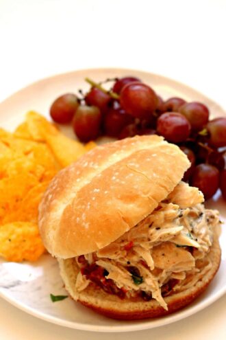 Instant Pot Chicken Alfredo Sandwiches