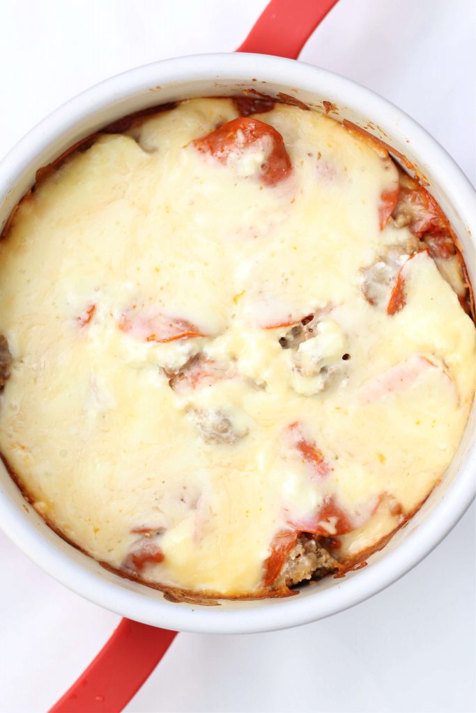 Instant Pot lasagna in a round pan 