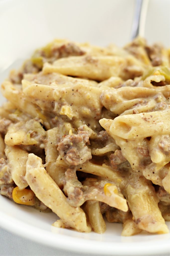 penne pasta with ground beef 