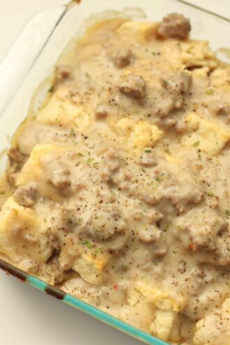 Instant Pot Biscuits and Gravy Casserole