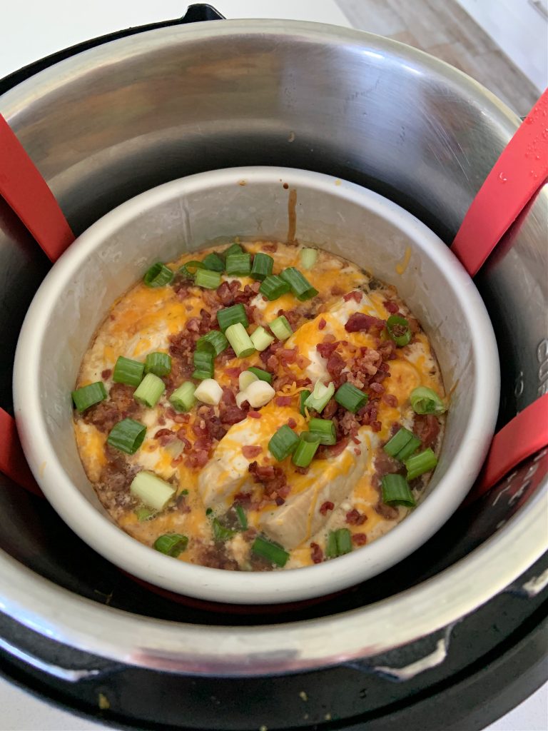 pot in pot method for cooking chicken in the instant pot