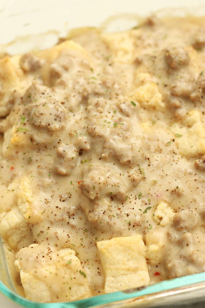Instant Pot Biscuits and Gravy Casserole