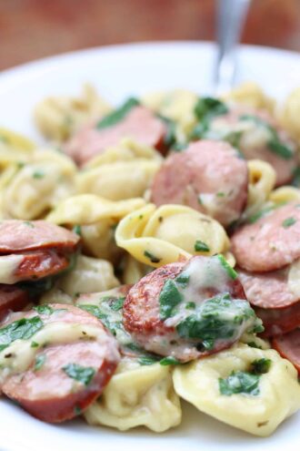 Instant Pot Cheesy Beef Tortellini