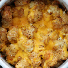 Garlic Cheddar Tater Tot Casserole