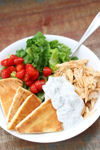 Greek Style Garlic Chicken (Instant Pot or Crockpot)