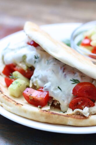 Greek Chicken Gyros (Instant Pot or Crockpot)