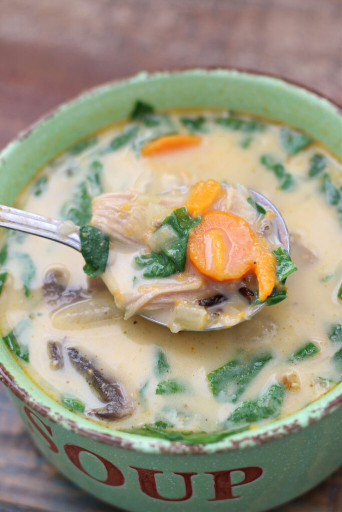 Instant Pot chicken and wild rice soup