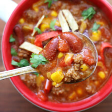 Instant Pot Loaded Beef Enchiladas Soup
