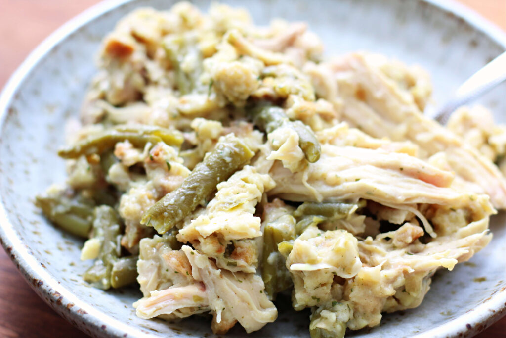 Instant pot or Crockpot Stuffing and Chicken Casserole
