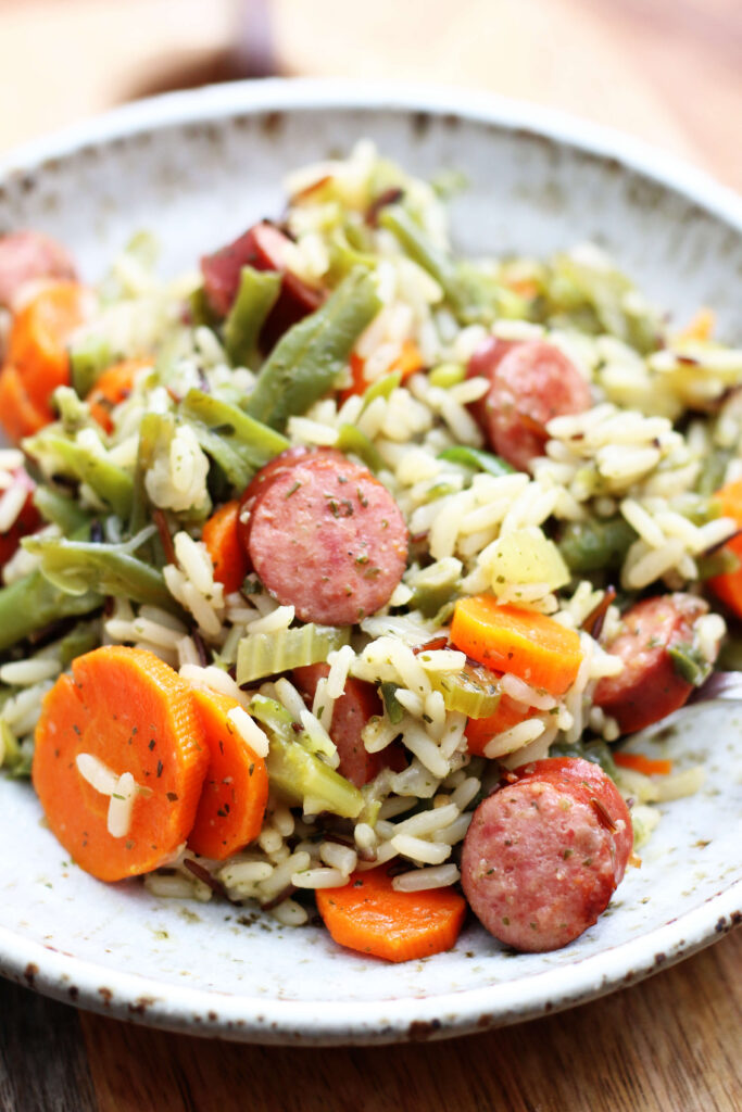 Instant Pot Rice and Vegetables with Smoked Sausage