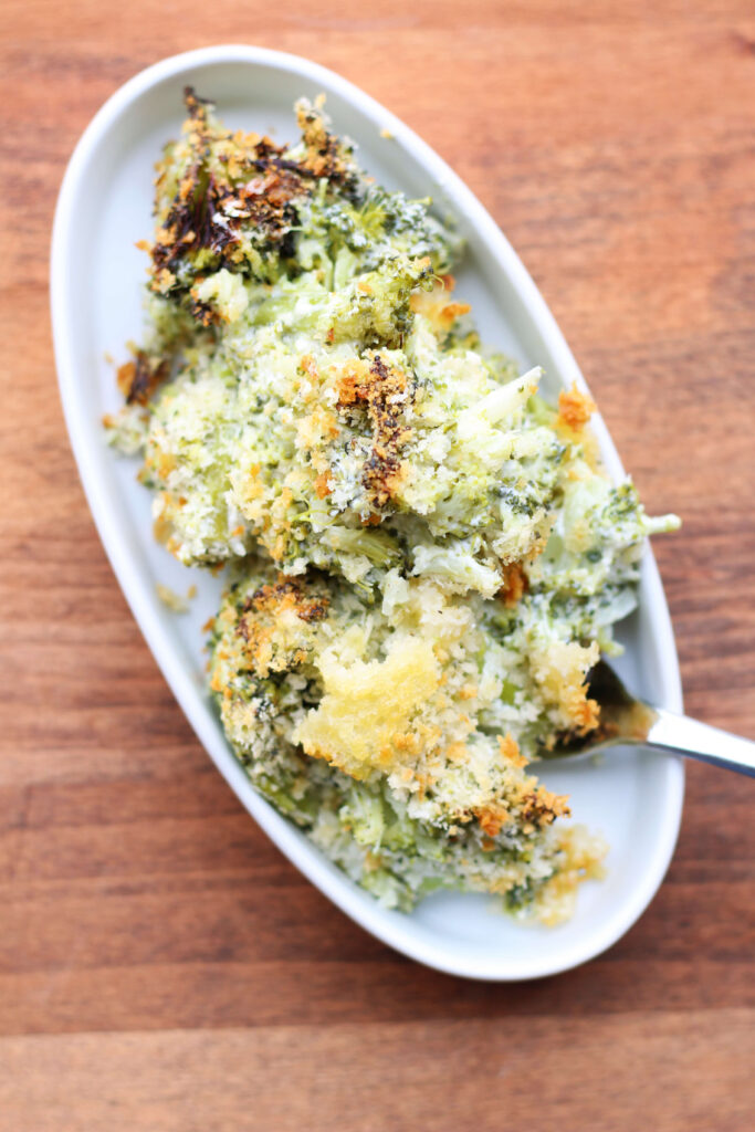 Instant Pot broccoli casserole with breadcrumbs