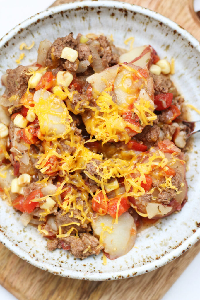 Instant Pot Ground Beef, Potatoes and Tomatoes Recipe