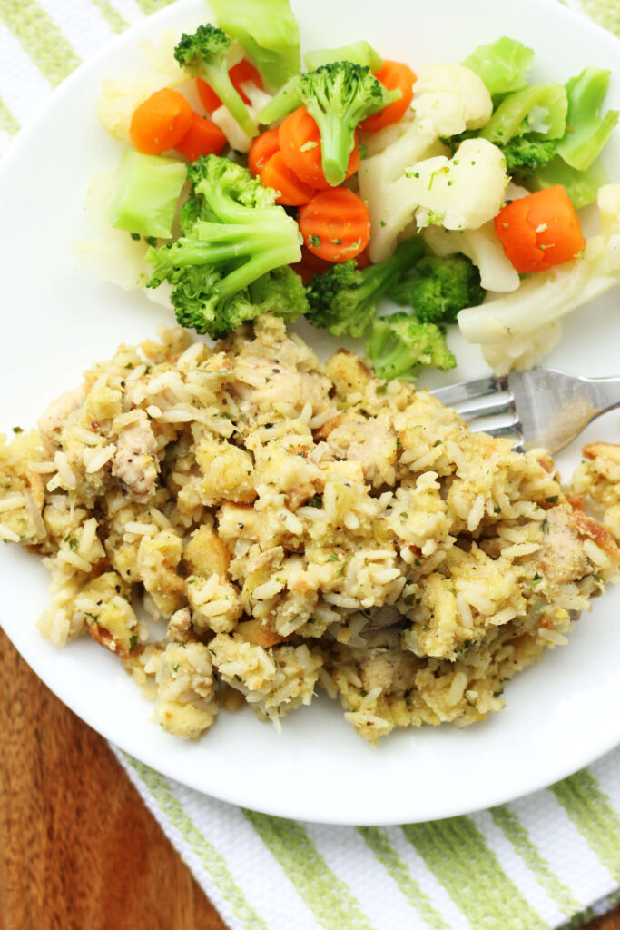 Instant Pot stuffing rice and chicken casserole