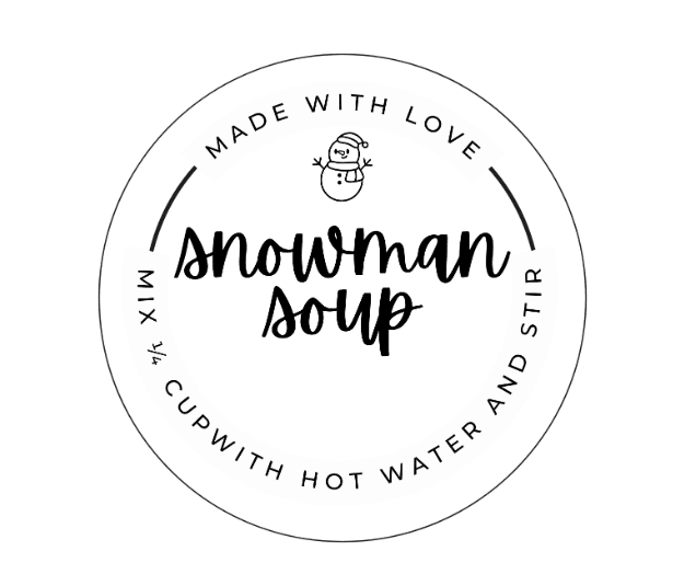 Snowman Soup free printable label for mason jar
