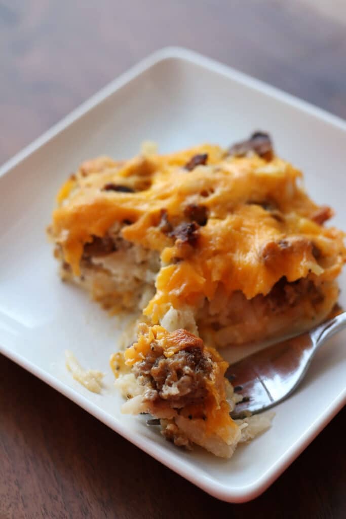 Loaded Sausage Hashbrown Casserole