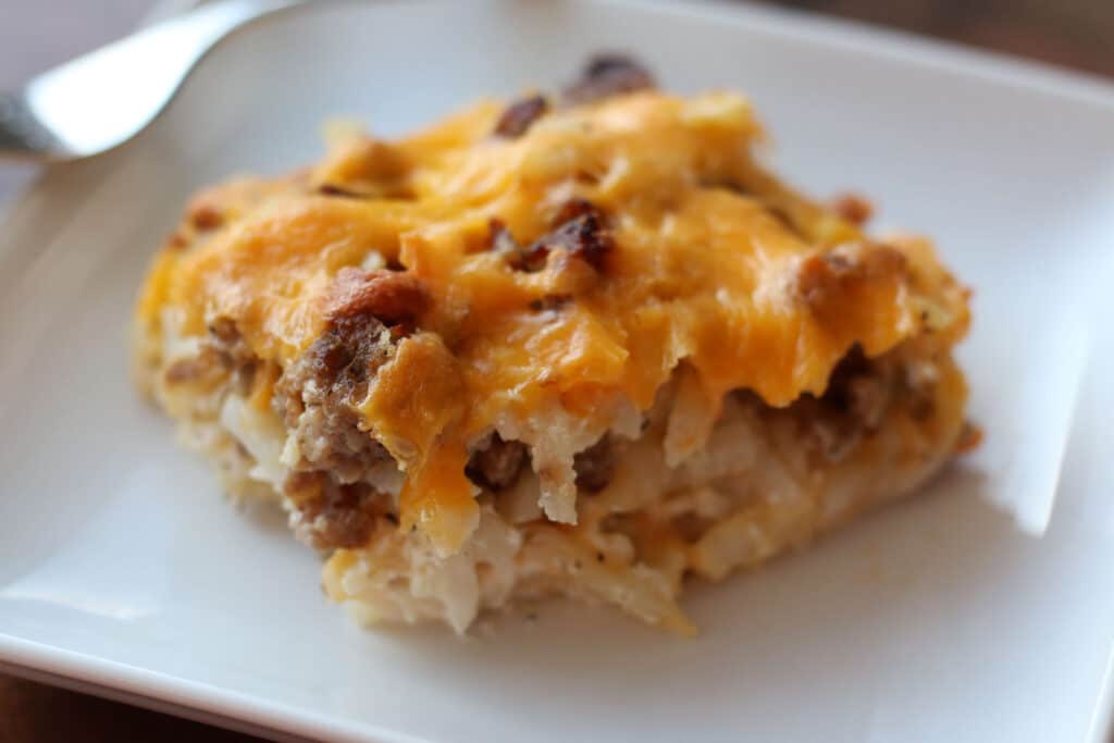Loaded Sausage Hashbrown Casserole