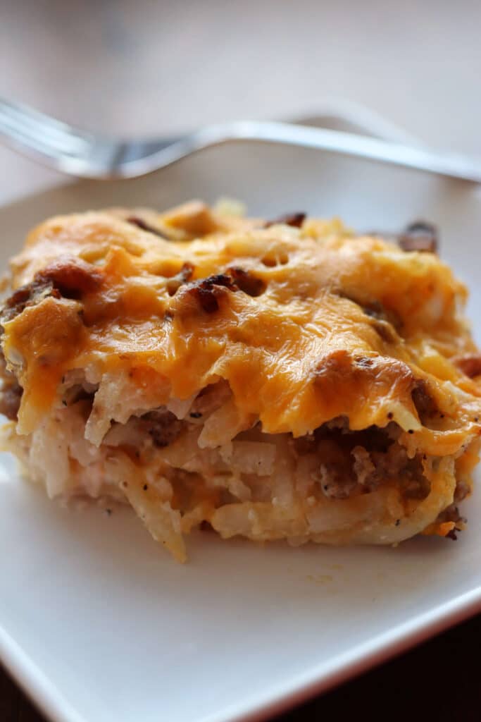Loaded Sausage Hashbrown Casserole